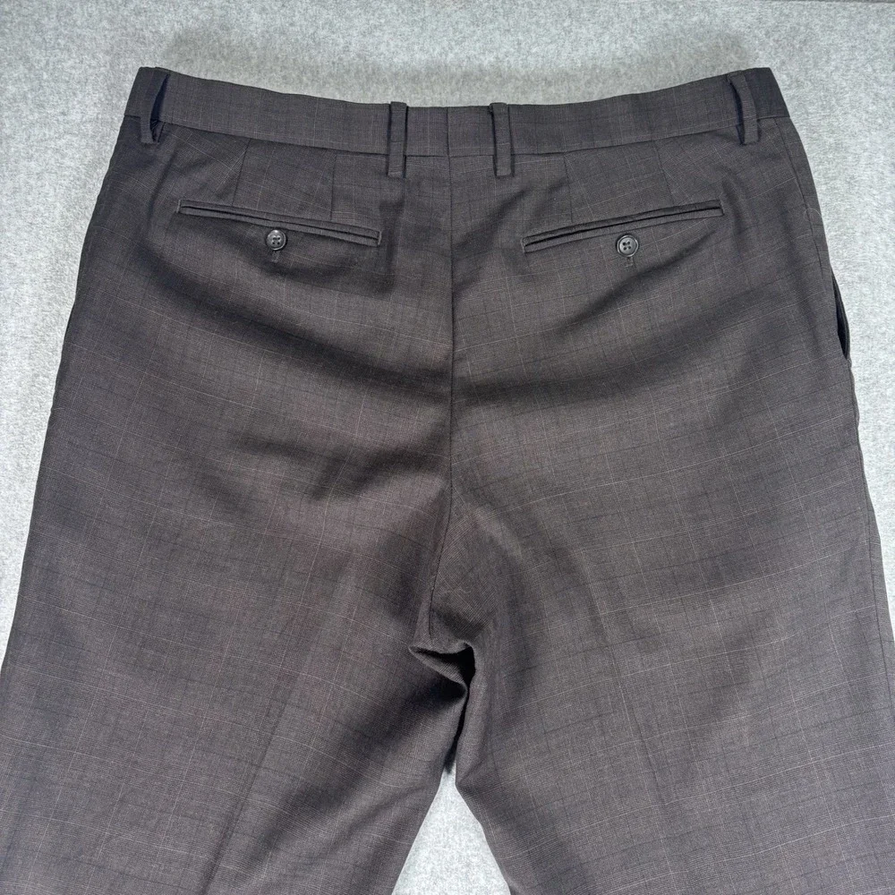 Banana Republic Dress Pants Mens 36x30 Brown Wool Blend Classic Fit Plaid